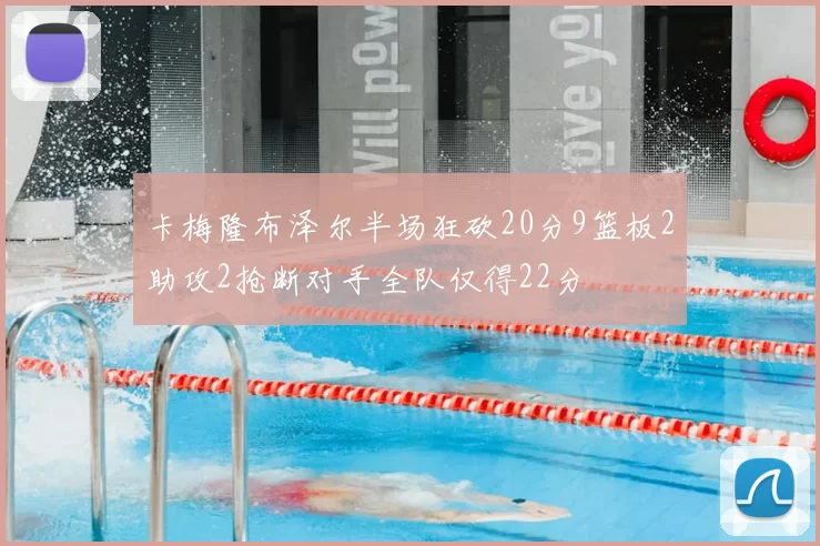 卡梅隆布泽尔半场狂砍20分9篮板2助攻2抢断对手全队仅得22分