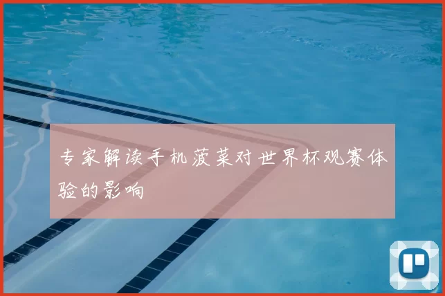 专家解读手机菠菜对世界杯观赛体验的影响