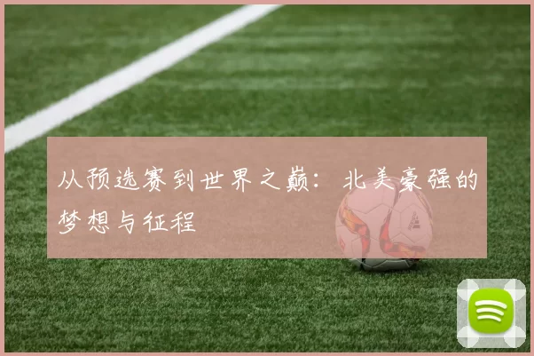 从预选赛到世界之巅：北美豪强的梦想与征程