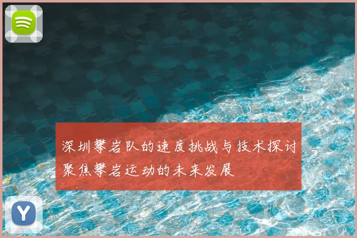 深圳攀岩队的速度挑战与技术探讨聚焦攀岩运动的未来发展