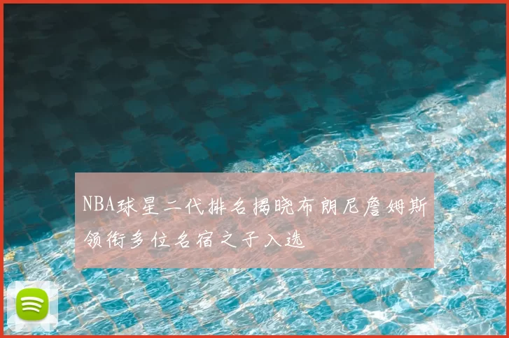 NBA球星二代排名揭晓布朗尼詹姆斯领衔多位名宿之子入选