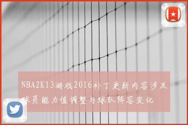 NBA2K13游戏2016补丁更新内容涉及球员能力值调整与球队阵容变化